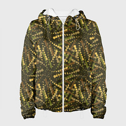 Куртка с капюшоном женская Милитари горошек разноцветный, цвет: 3D-белый