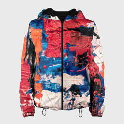 Куртка с капюшоном женская Текстура из красок, цвет: 3D-черный
