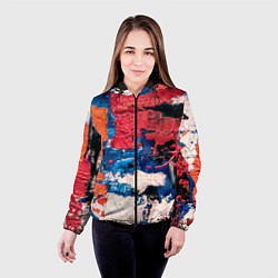 Куртка с капюшоном женская Текстура из красок, цвет: 3D-черный — фото 2
