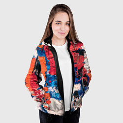Куртка с капюшоном женская Текстура из красок, цвет: 3D-черный — фото 2