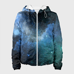 Куртка с капюшоном женская Акварель галактики, цвет: 3D-белый