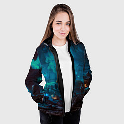 Куртка с капюшоном женская Волшебная ночь, цвет: 3D-черный — фото 2