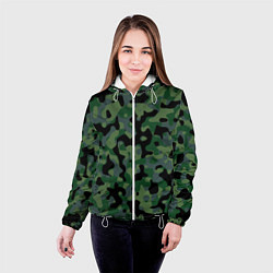 Куртка с капюшоном женская Камуфляж WW2 Tropics Verdant, цвет: 3D-белый — фото 2