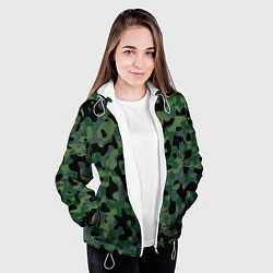 Куртка с капюшоном женская Камуфляж WW2 Tropics Verdant, цвет: 3D-белый — фото 2
