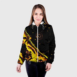 Куртка с капюшоном женская Золотая вода, цвет: 3D-белый — фото 2