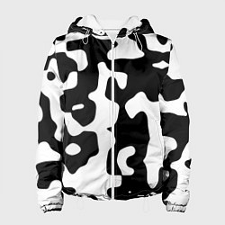 Куртка с капюшоном женская Камуфляж Cowskin крупный, цвет: 3D-белый