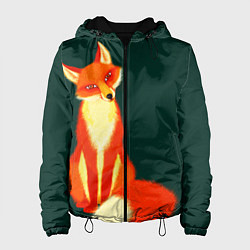 Куртка с капюшоном женская Лиса, цвет: 3D-черный