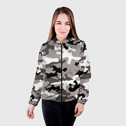 Куртка с капюшоном женская Камуфляж Urban крупный, цвет: 3D-черный — фото 2