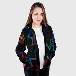 Куртка с капюшоном женская Этнический Узор, цвет: 3D-черный — фото 2