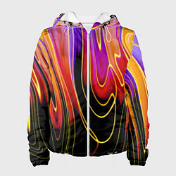 Куртка с капюшоном женская Абстракция сияние, цвет: 3D-белый