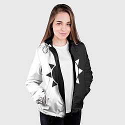 Куртка с капюшоном женская Черно-белое солнце, цвет: 3D-черный — фото 2