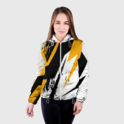 Куртка с капюшоном женская Гоночная абстракция, цвет: 3D-белый — фото 2