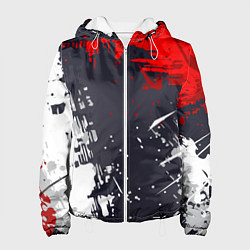 Куртка с капюшоном женская Абстрактные брызги, цвет: 3D-белый