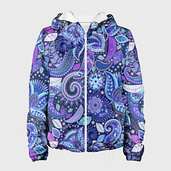 Куртка с капюшоном женская Flower patterns, цвет: 3D-белый