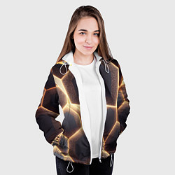 Куртка с капюшоном женская Сотовая лава, цвет: 3D-белый — фото 2