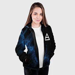 Куртка с капюшоном женская Thirty Seconds to Mars звуковая волна, цвет: 3D-черный — фото 2