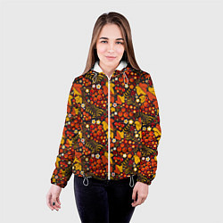 Куртка с капюшоном женская Хохлома-царица узоров, цвет: 3D-белый — фото 2