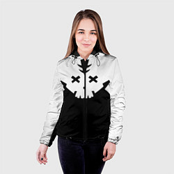 Куртка с капюшоном женская Татуировка Ребекки - ЧБ, цвет: 3D-черный — фото 2