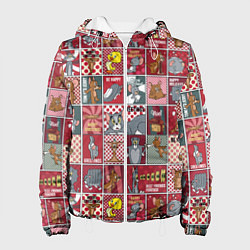 Женская куртка Новогодний паттерн Том и Джерри