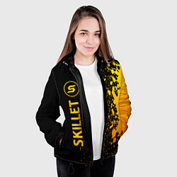 Куртка с капюшоном женская Skillet - gold gradient: по-вертикали, цвет: 3D-черный — фото 2