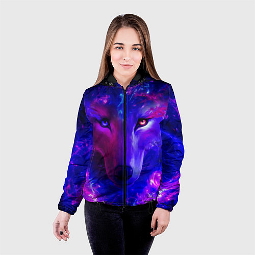 Женская куртка Волшебный звездный волк / 3D-Черный – фото 4