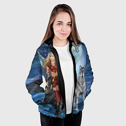 Куртка с капюшоном женская Фэнтези зимние супергерои, цвет: 3D-черный — фото 2