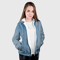 Куртка с капюшоном женская Замёрзший тёмный лёд, цвет: 3D-белый — фото 2