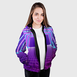 Куртка с капюшоном женская Вход в неоновый портал, цвет: 3D-черный — фото 2