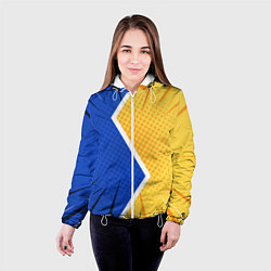 Куртка с капюшоном женская Желто-синяя молния, цвет: 3D-белый — фото 2