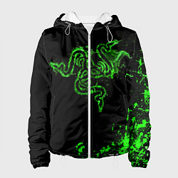 Куртка с капюшоном женская Razer брызги, цвет: 3D-белый