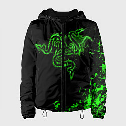 Куртка с капюшоном женская Razer брызги, цвет: 3D-черный