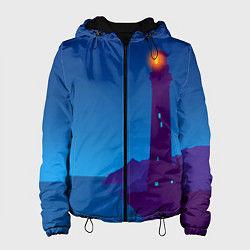 Куртка с капюшоном женская Маяк в ночи, цвет: 3D-черный