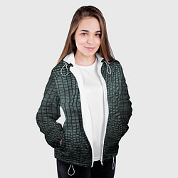 Куртка с капюшоном женская Кожа крокодила - fashion, цвет: 3D-белый — фото 2