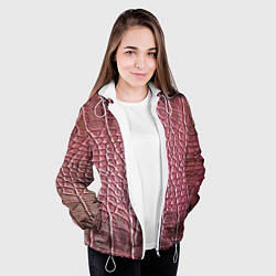 Куртка с капюшоном женская Кожа крокодила - мода - текстура, цвет: 3D-белый — фото 2