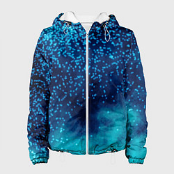Женская куртка Градиент голубой и синий текстурный с блестками