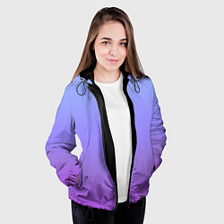 Куртка с капюшоном женская Фиолетовый градиент, цвет: 3D-черный — фото 2