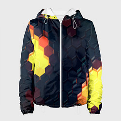 Куртка с капюшоном женская Оранжевый питон, цвет: 3D-белый