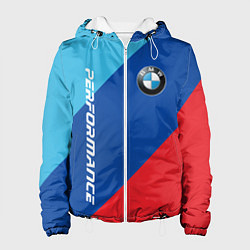 Куртка с капюшоном женская Bmw - m colors, цвет: 3D-белый