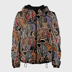 Куртка с капюшоном женская Камуфляж из слона, цвет: 3D-черный