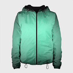 Куртка с капюшоном женская Аквамариновый градиент, цвет: 3D-черный
