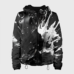 Куртка с капюшоном женская Брызги красок - белая и черная, цвет: 3D-черный