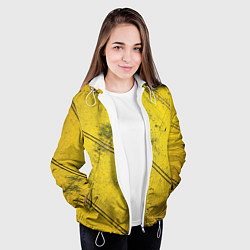 Куртка с капюшоном женская Абстрактная ярко-золотая текстура, цвет: 3D-белый — фото 2
