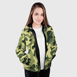 Куртка с капюшоном женская Лесной камуфляж, цвет: 3D-черный — фото 2