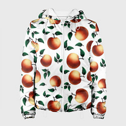 Куртка с капюшоном женская Яблочный дождь, цвет: 3D-белый