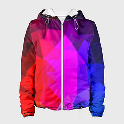 Куртка с капюшоном женская Битва градиентов неон, цвет: 3D-белый