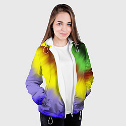 Куртка с капюшоном женская Яркий Тай-Дай, цвет: 3D-белый — фото 2