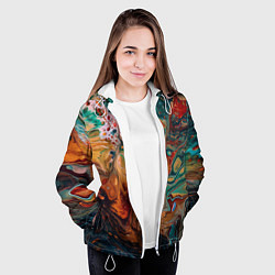 Куртка с капюшоном женская Разводы краски: арт нейросети, цвет: 3D-белый — фото 2