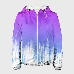 Куртка с капюшоном женская Фиолетовый градиент с потертостями, цвет: 3D-белый