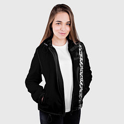 Куртка с капюшоном женская Узор и надпись, цвет: 3D-черный — фото 2