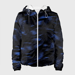 Куртка с капюшоном женская Абстракция синего, цвет: 3D-белый
